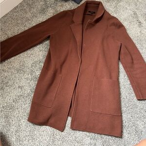 Quince Brown Open Front Coat
